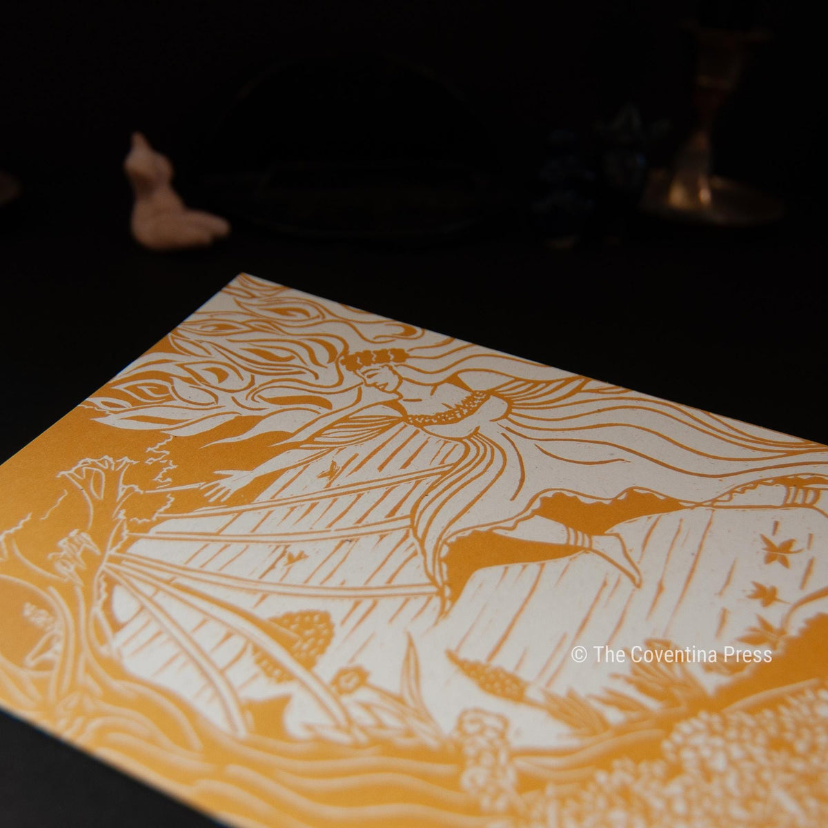 Beltane Greeting Card | Wheel of the year | Linocut design