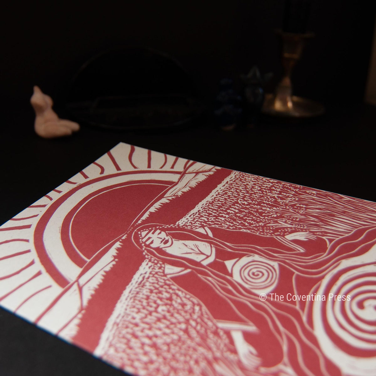 Lughnasadh Greeting Card | Wheel of the year | Linocut design
