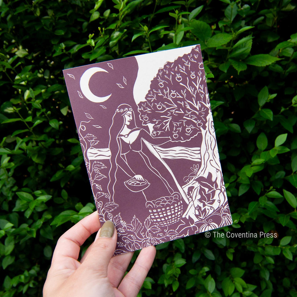 Lughnasadh Greeting Card | Wheel of the year | Linocut design
