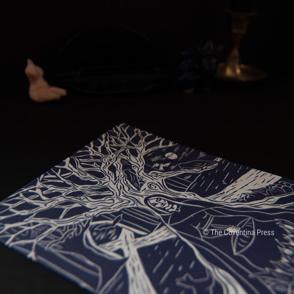 Samhain Greeting Card | Wheel of the year | Linocut design
