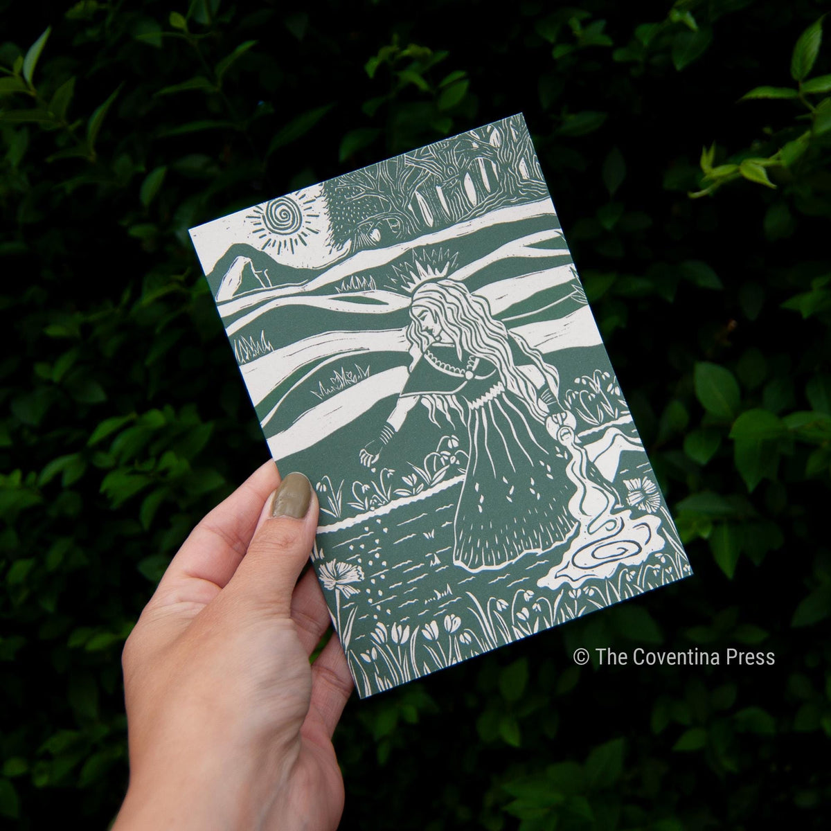 Imbolc Greeting Card | Wheel of the year | Linocut design