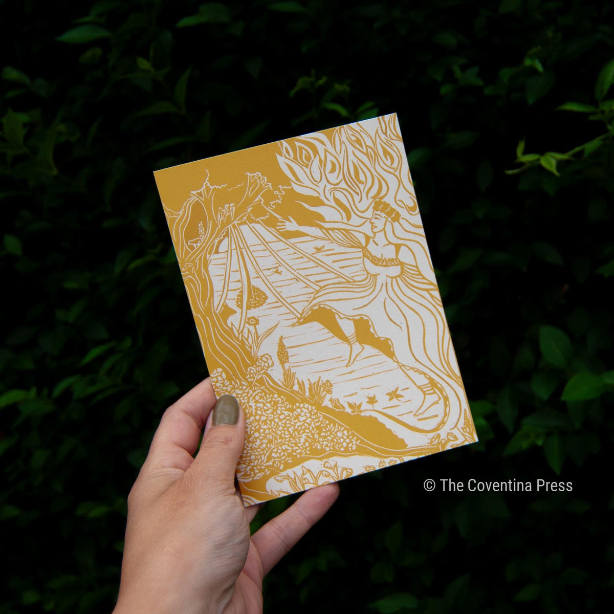 Beltane Greeting Card | Wheel of the year | Linocut design