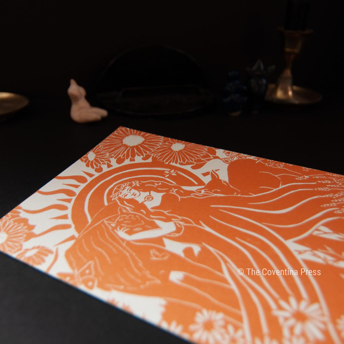 Summer solstice Greeting Card | Wheel of the year | Linocut design