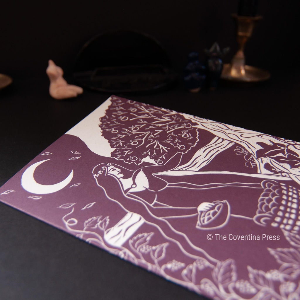 Lughnasadh Greeting Card | Wheel of the year | Linocut design