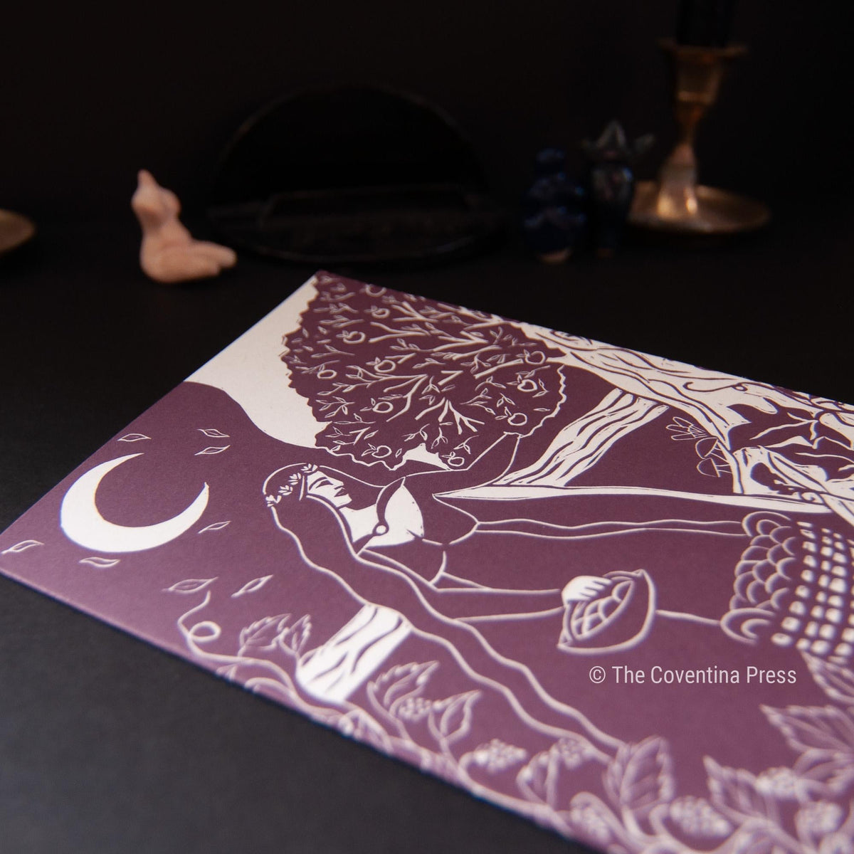 Lughnasadh Greeting Card | Wheel of the year | Linocut design